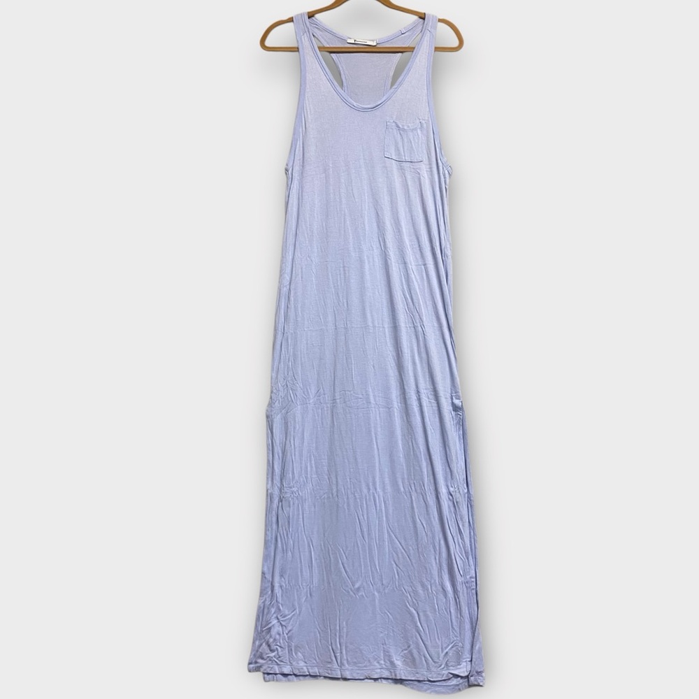 Alexander Wang Women’s Maxi Dress Medium Sky Blue Side Slits Minimalist Designer